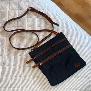Dooney & Bourke Navy North South Triple Zip Crossbody
